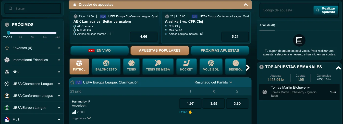 Apuestas deportivas en línea y cuotas en vivo en MyEmpire Casino